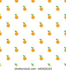 Orange fruit Seamless pattern on white background. Vector illustration for invitation, banner, poster, card, background.