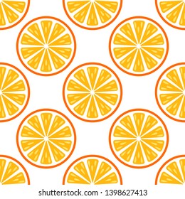 Orange fruit seamless pattern. Vector abstract background. Template for cover design. Simple graphic print, textile ornament.