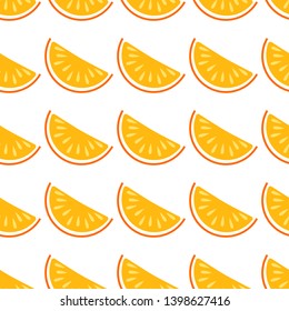 Orange fruit seamless pattern. Vector abstract background. Template for cover design. Simple graphic print, textile ornament.