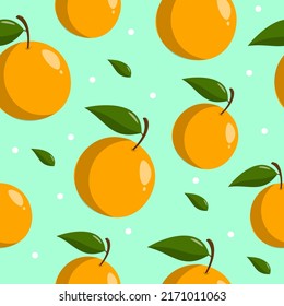 Orange fruit seamless pattern vector illustration