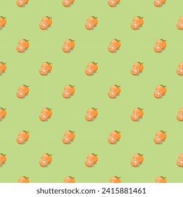 Orange fruit seamless pattern. Vegan organic eco product background. vector illustration.