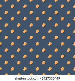 Patrón sin costuras de fruta naranja. Fondo de producto ecológico vegano. ilustración vectorial.