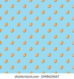Orange fruit seamless pattern. Vegan organic eco product background. vector illustration.