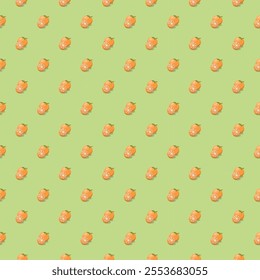 Orange fruit seamless pattern. Vegan organic eco product background. vector illustration.