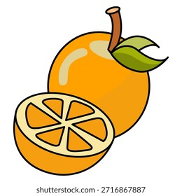 Icono de selección de fruta naranja Ilustración vectorial de color lineal
