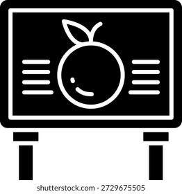 Icono de Vector aislado de letrero de fruta naranja
