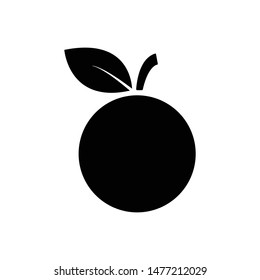 orange fruit silhouette icon, food icon