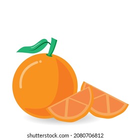 Orange fruit simple clip art vector illustration model