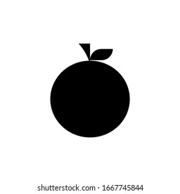orange fruit simple icon in white background 