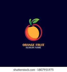 Orange Fruit simple logo creative template inspiration design