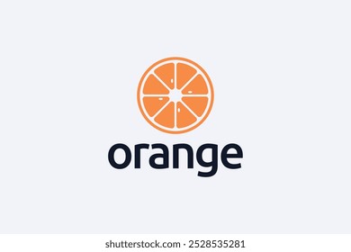 Orange fruit simple logo design premium vector