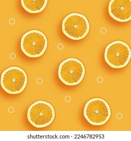 Orange fruit slice background Vector Illustration
