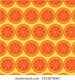 orange fruit slice cartoon pattern