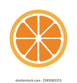 Orange Fruit Slice Icon Simple Graphic