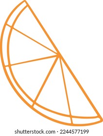 Orange fruit slice illustration in orange color