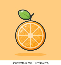 diseño de ilustración de corte de fruta naranja