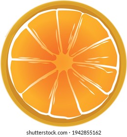 Frutos naranjas, rodajas, aislados, fondo blanco