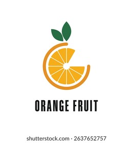 orange fruit slice logo design concept idea
