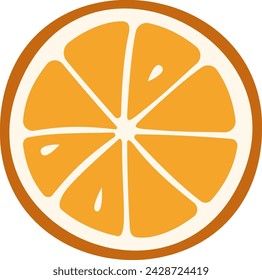 Orange Fruit Slice Vector Illustration