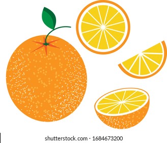 orangefarbene Fruchtscheiben ringen Saft einzeln auf Vektorillustration