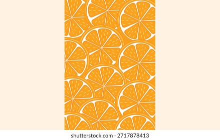 Rodajas de fruta naranja en un diseño de Vector sin patrón.