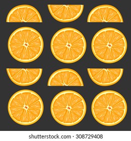Orange fruit slices vector