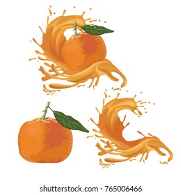 Orange fruit splash