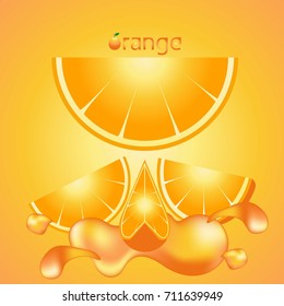 orange fruit splash color full