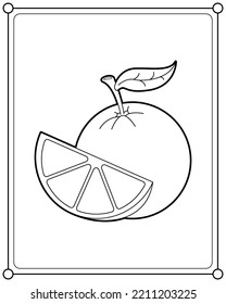 Orange fruit suitable for children's coloring page vector illustration