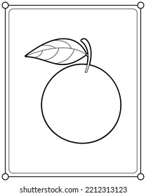 Orange fruit suitable for children's coloring page vector illustration
