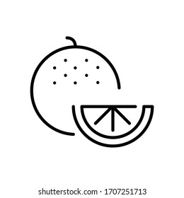 orange fruit thin line style icon