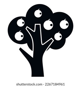Orange fruit tree icon simple vector. Garden tree. Farm citrus