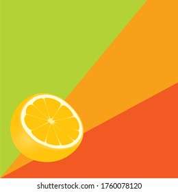 orange fruit with a tricolor background