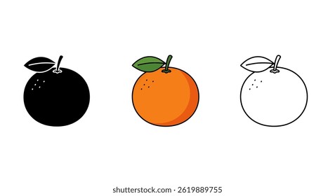 Orange Fruit Vector Art Illustration Icon