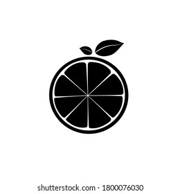 
Orange fruit vector black icon on white background.