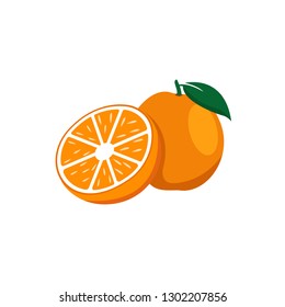 Orange fruit vector flat style