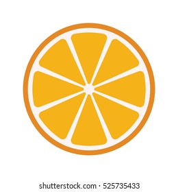 Orange Fruit Vector Icon.