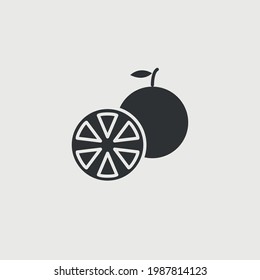 orange fruit vector icon citrus acidic juice
