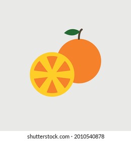 ícono del vector de frutas anaranjado jugo ácido cítrico