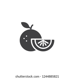 Orange fruit vector icon. filled flat sign for mobile concept and web design. Citrus fruit slice simple solid icon. Symbol, logo illustration. Pixel perfect vector graphics