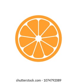 Orange fruit vector icon in flat style. Orange citrus illustration on white isolated background. Tropical food concept.