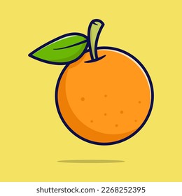 Orange fruit vector icon illustration. Fruit icon concept isolated. Flat design