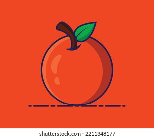 orange fruit vector illustration design in orange background