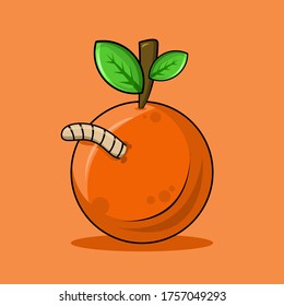 Orange fruit vector illustration flat design cartoon fresh healty food