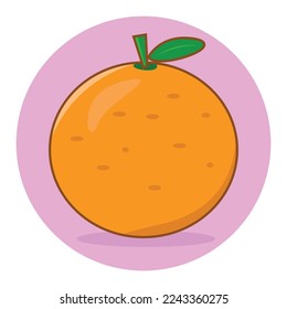 Orange Fruit Vector Illustration Flat Style 