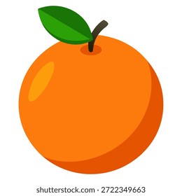 Ilustración vectorial de la fruta anaranjada, diseño plano, Formas limpias, aisladas en el fondo blanco