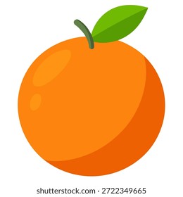 Ilustración vectorial de la fruta anaranjada, diseño plano, Formas limpias, aisladas en el fondo blanco