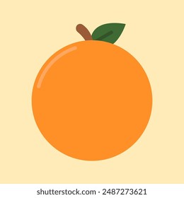 Orange Fruit Vector Illustration. Fruit Icon Concept Isolated. Flat Cartoon Style Suitable for Web Landing Page, Banner, Flyer, Sticker, Card