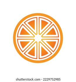 Orange Fruit Vector Logo Design Template