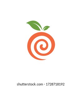 orange fruit  vector logo illustration concept  design template